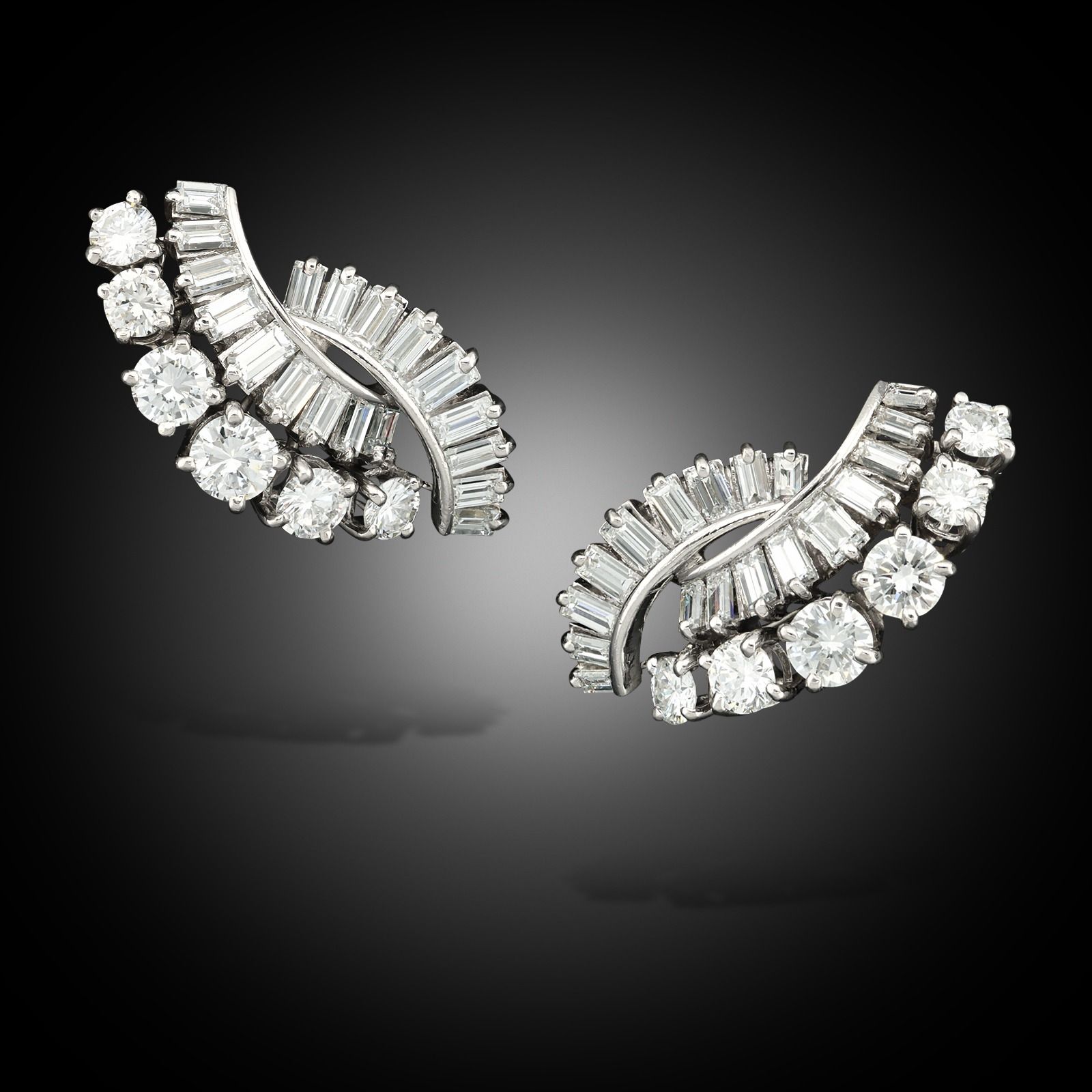 Vintage Diamond Clip Earrings