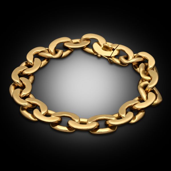 Vintage 18ct Rose Gold Curb Link Bracelet