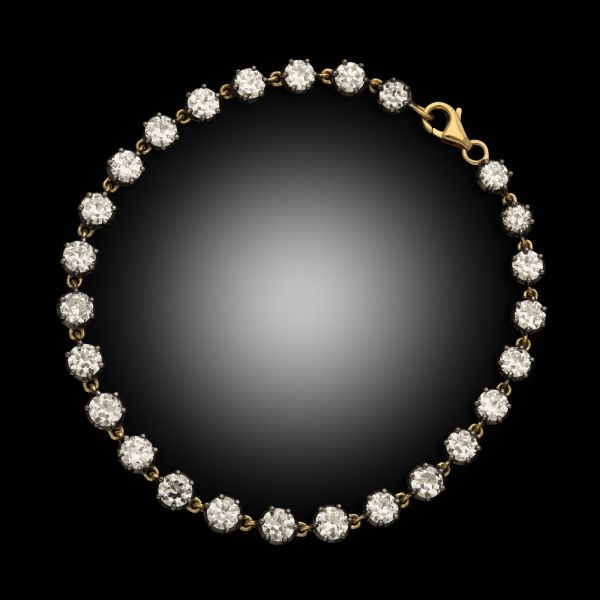 5.80cts Old European Cut Diamond Articulated Line Bracelet