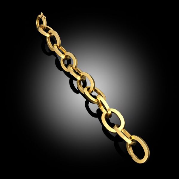 Vintage 18ct Yellow Gold Oval Link Bracelet