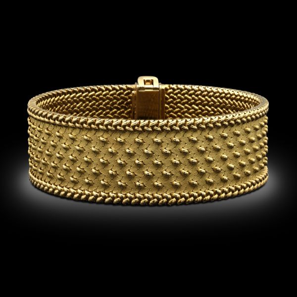 Vintage 'Tissu Polonais' Woven Bracelet In 18ct Yellow Gold