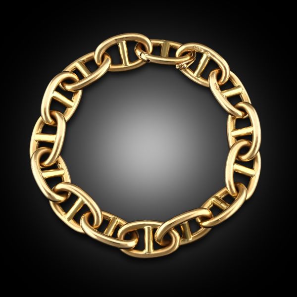 Vintage Anchor Chain Bracelet In 18ct Yellow Gold