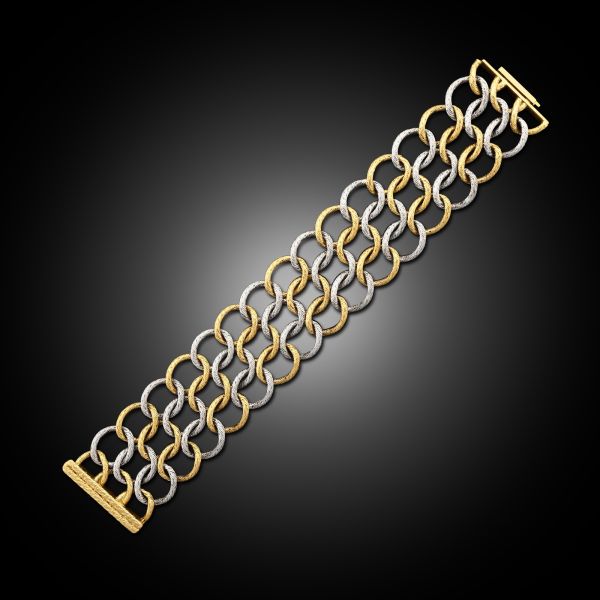 Vintage 18ct Bicolour Gold Mesh Bracelet 