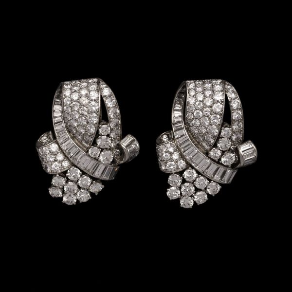 A Fabulous Diamond Double Clip Brooch