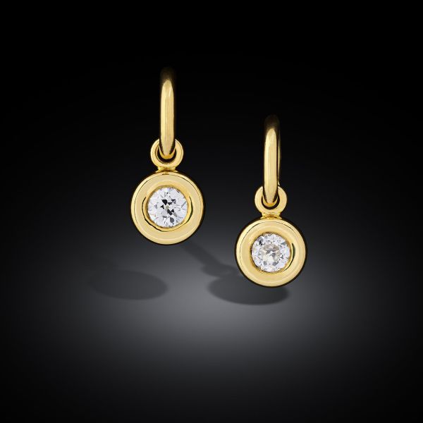 0.85ct Old European Cut Diamond Drop 'Donut' Earrings
