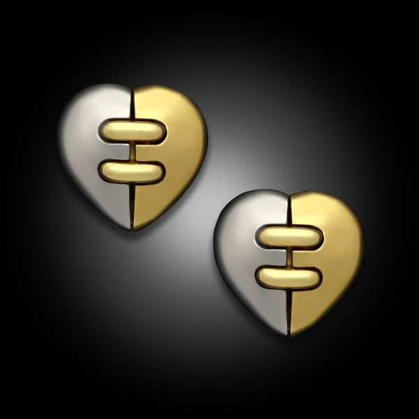 Vintage Pair of Puffy Heart Earrings
