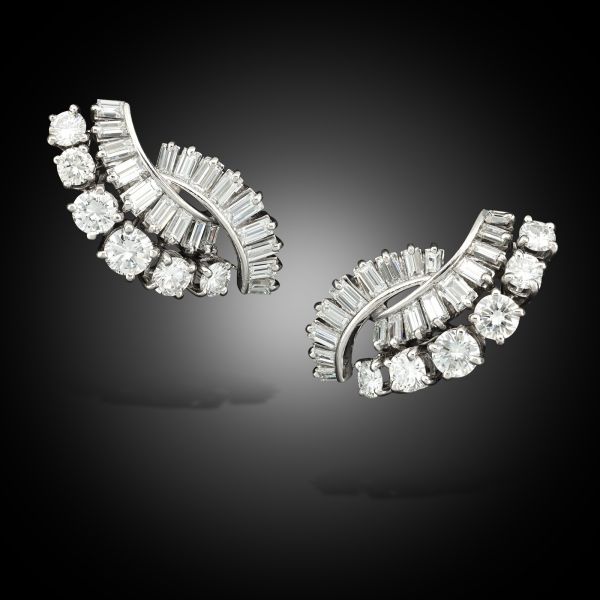 Vintage Diamond Clip Earrings