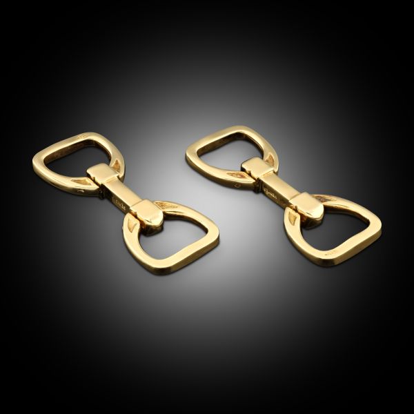 Vintage 'Etrier' Stirrup Cufflinks In 18ct Yellow Gold