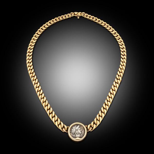 Vintage Monete Coin Necklace In 18ct Yellow Gold