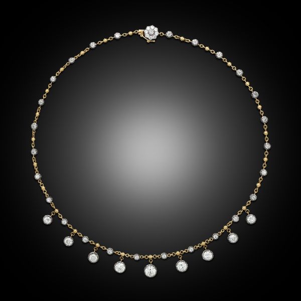 8.71ct Old European Cut Georgian Revival Diamond Necklace