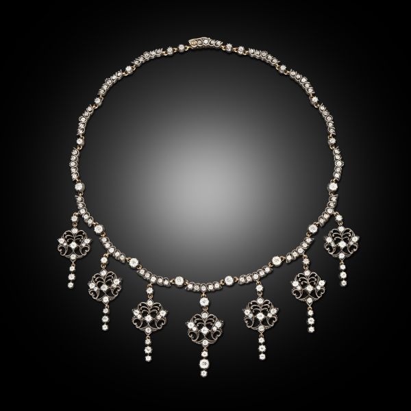 Antique Diamond Fringe Necklace