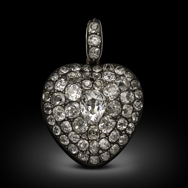 Antique Diamond Heart Locket Pendant