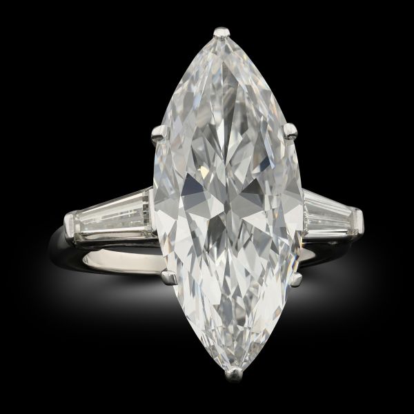 6.00ct Marquise Brilliant Cut Diamond and Platinum Ring