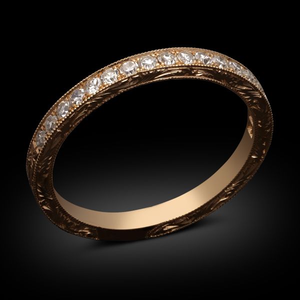 2mm Diamond & 18ct Rose Gold Half Eternity Ring