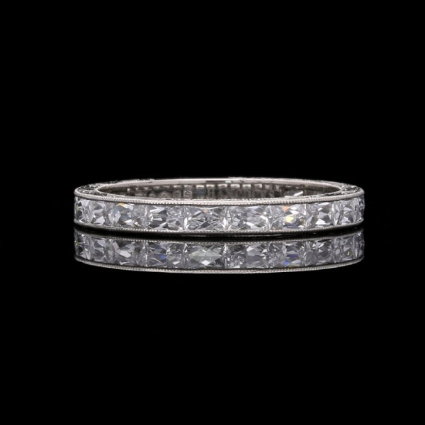 2.50mm East/West French Cut Diamond and Platinum Ring