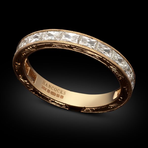 3mm 'East-West' French Cut Diamond Eternity Ring in 18ct Rose Gold