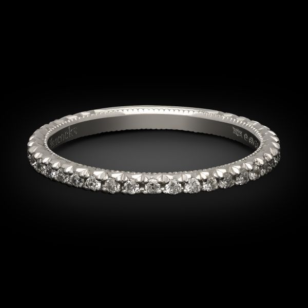 2mm Dovetail Set Diamond & Platinum Ring