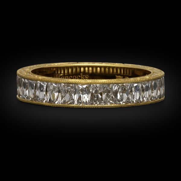 4mm 'North/South' French Cut Diamond Yellow Gold Eternity Ring