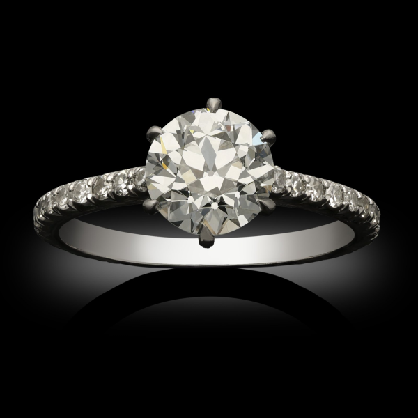 1.43ct Old European Cut Diamond & Platinum Ring