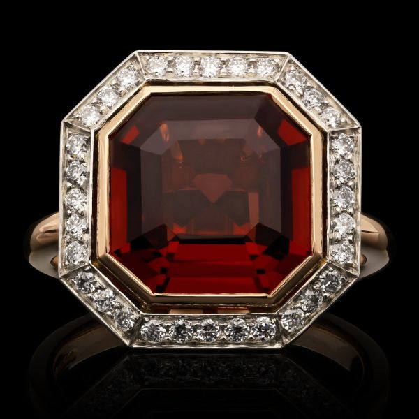 5.37ct Burmese Spinel Ring With Diamond Halo Surround