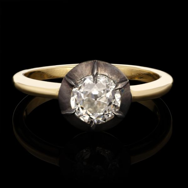 1.01ct Old European Brilliant Cut Diamond Ring in Antique Style Setting