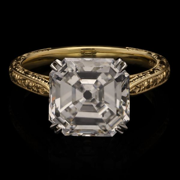 4.37ct Asscher Cut Diamond Solitaire Ring