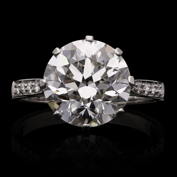 5.07ct Old European Brilliant Cut Solitaire Diamond Ring