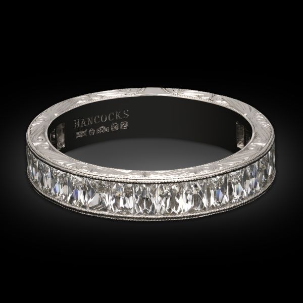 4mm French Cut Diamond 'North/South' Eternity Ring in Platinum 