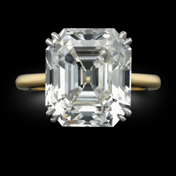 9.01ct Antique Asscher-Cut Diamond Solitaire Ring