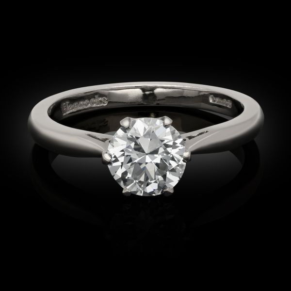 1.00ct Old European Brilliant Cut Diamond Solitaire Ring in Platinum