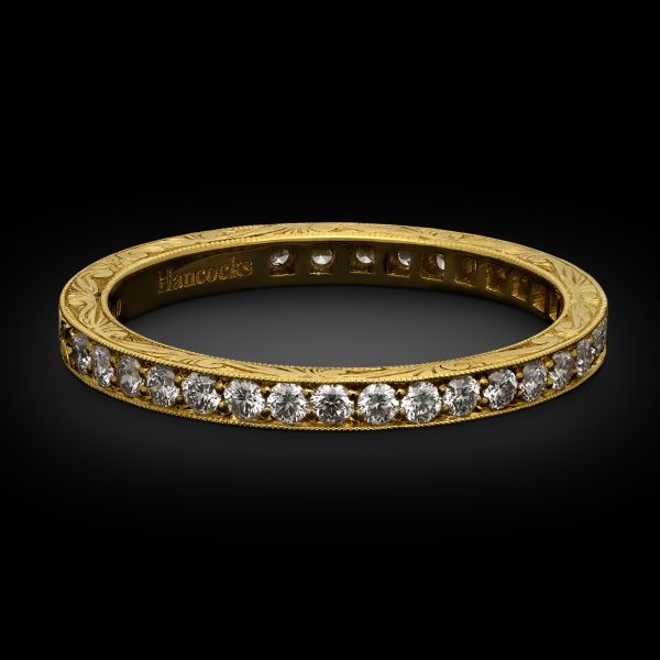 Ornate Yellow Gold & Diamond Eternity Ring