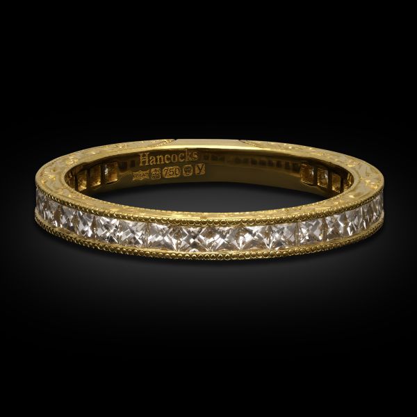 2.5mm French Cut Diamond and 18ct Yellow Gold Eternity Band