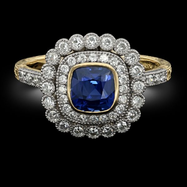 1.16ct Sapphire & Diamond Target Ring