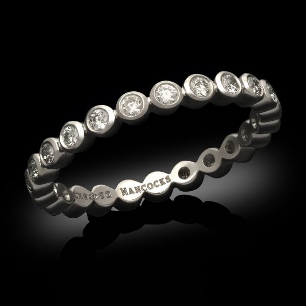 2.5mm Old European Cut Diamond and Platinum Eternity Ring