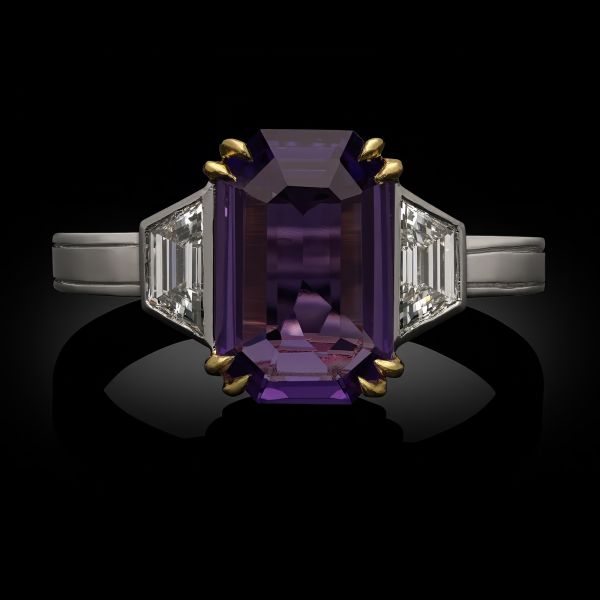 2.27ct Natural Purple Sapphire & Diamond Ring