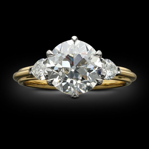 2.49ct Old European Cut Diamond & 18ct Yellow Gold Ring