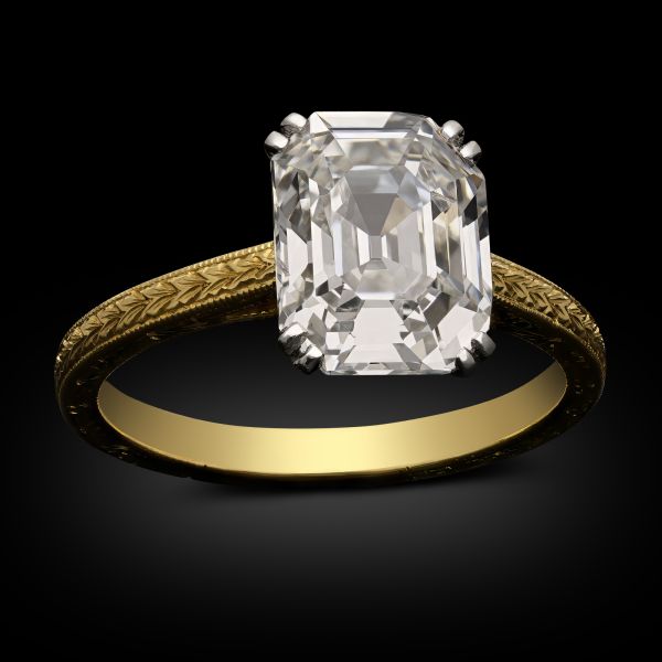 2.89ct Asscher Cut Diamond Solitaire Ring