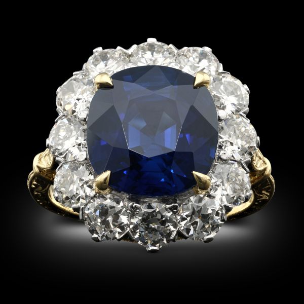 5.52ct Sapphire & Diamond Cluster Ring