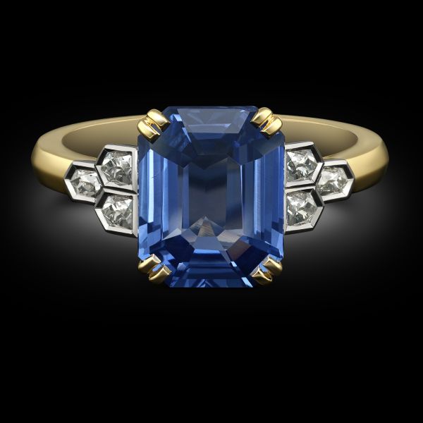 3.48ct Ceylon Sapphire & Diamond Ring