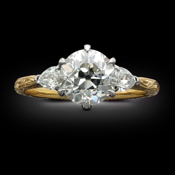 1.64ct Old European Cut Diamond Ring In 18ct Yellow Gold