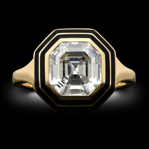 2.54ct Asscher Cut Diamond Solitaire Ring