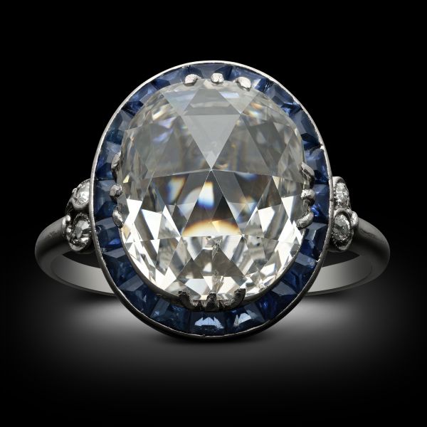 3.34ct Antique Oval Rose Cut Diamond Ring