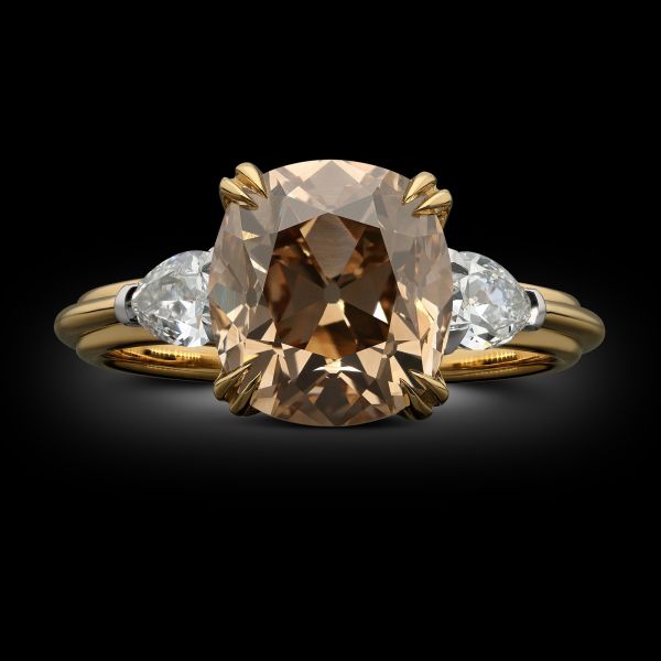 3.21ct Fancy Colour Old Mine Cut Diamond Ring