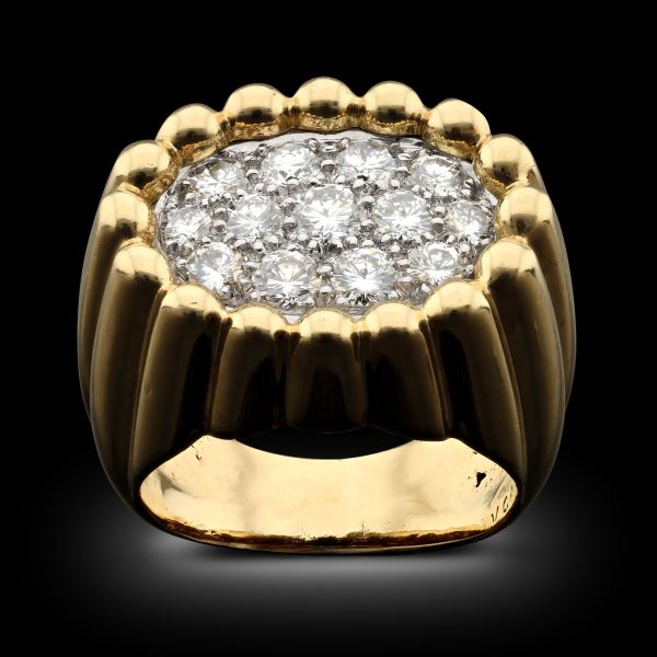 Vintage 'Tartelette' Diamond Ring In 18ct Yellow Gold