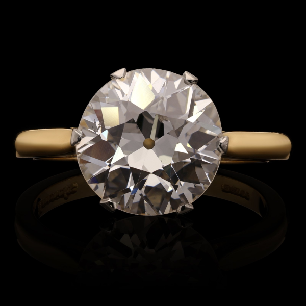 3.30ct Old European Brilliant Cut Diamond Solitaire Ring in 18ct Gold