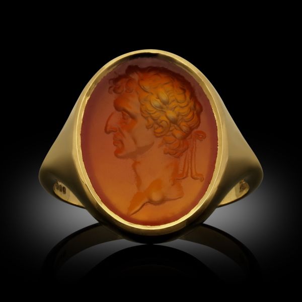 A 22ct Gold Signet Ring Set With An Antique Carnelian Intaglio