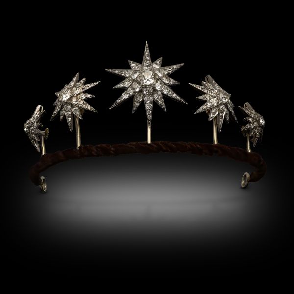 Antique Convertible Five Star Diamond Tiara