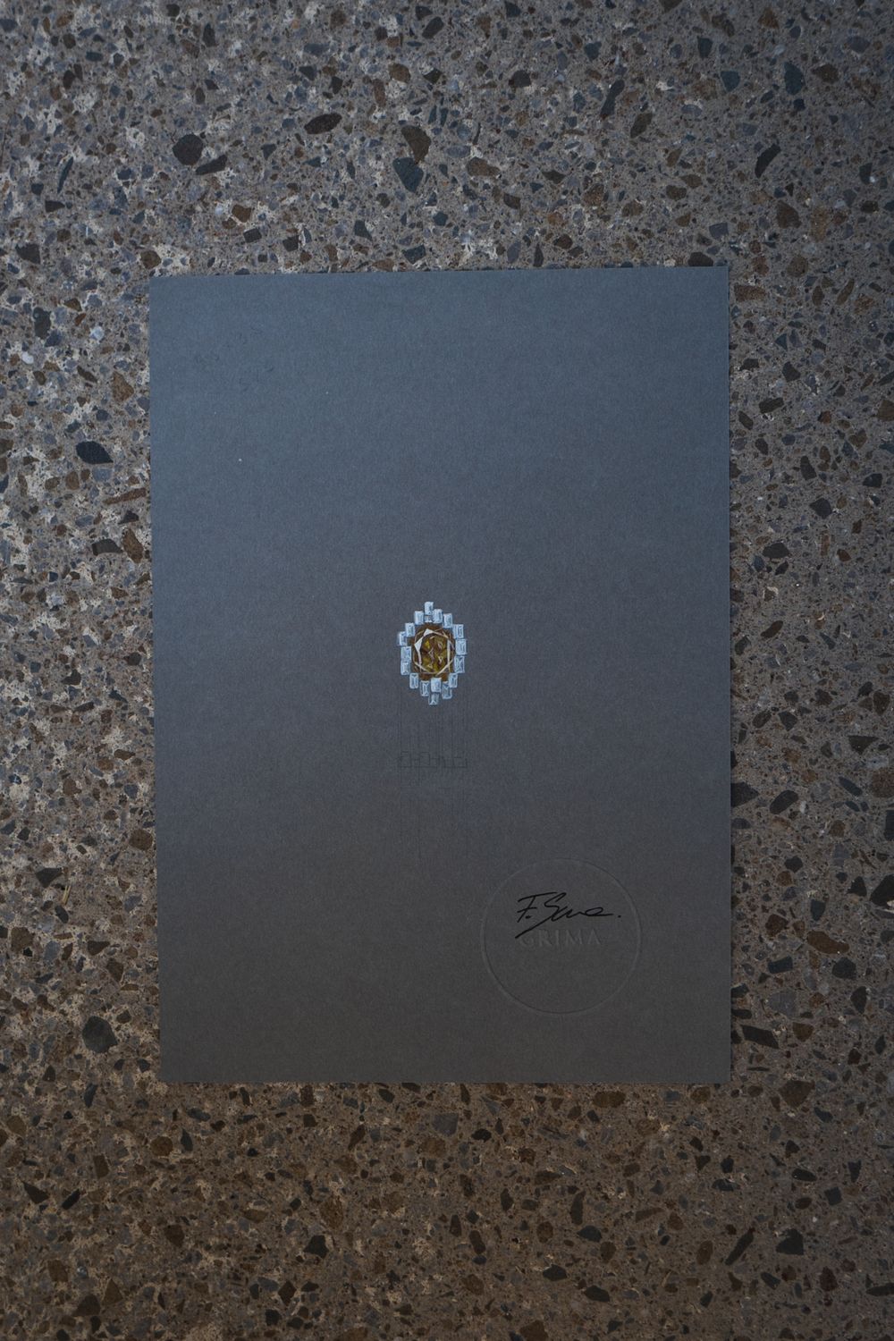 Francesca Grima's design drawing for the ring